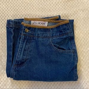 wide leg jeans with corduroy top trim